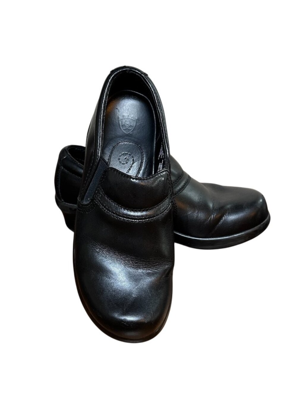 ARIAT Clogs Women's Black Leather Slip On Size 7B Sutter 10006805 Round Toe
